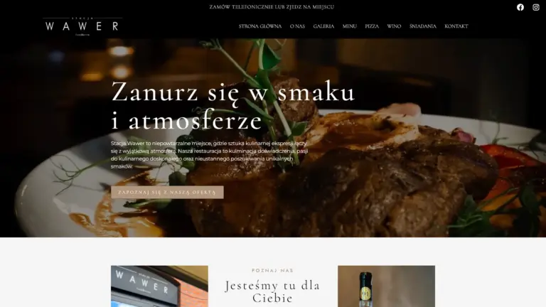 Pasek z realizacjami stron internetowych zaprojektowanych przez Ameti.