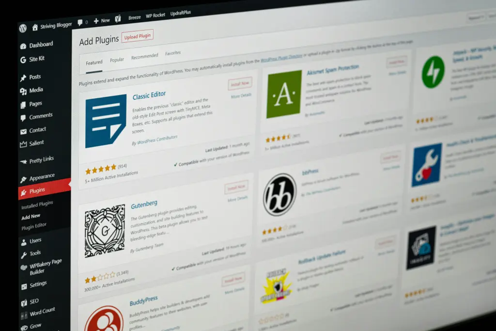tworzenie nowej strony internetowej a wybór i konfiguracja wtyczek WordPress