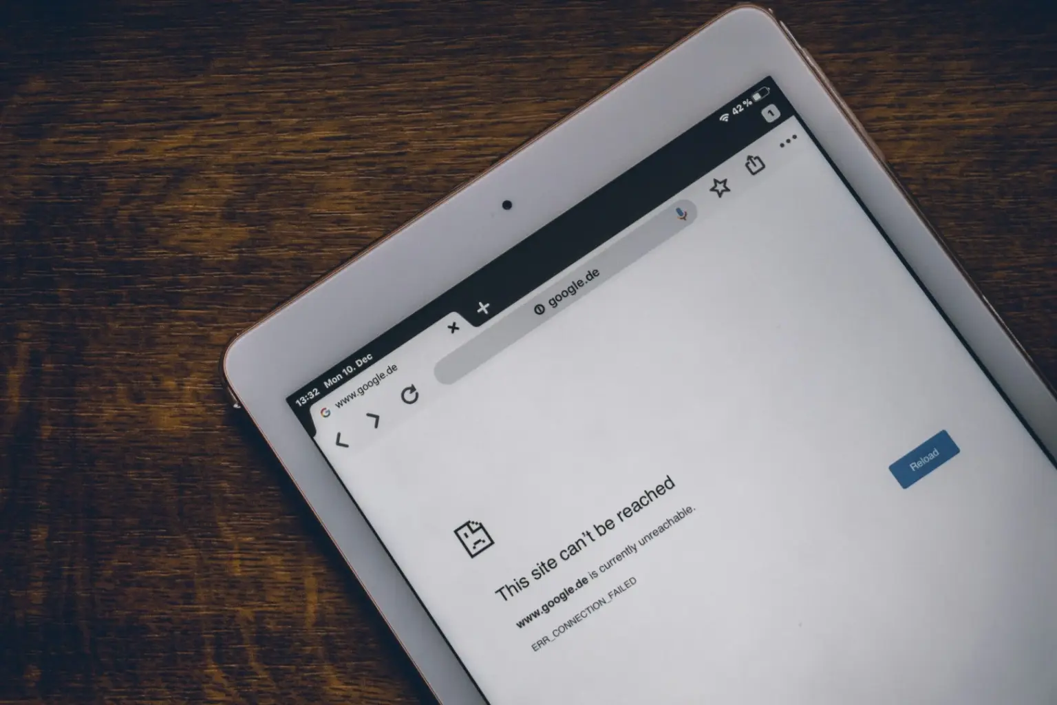 Niedostępna strona internetowa na tablecie jako skutek braku regularnej opieki technicznej