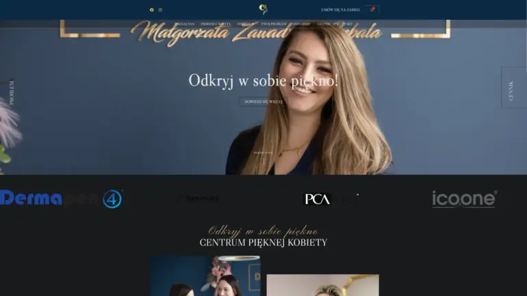 Pasek z realizacjami stron internetowych zaprojektowanych przez Ameti.