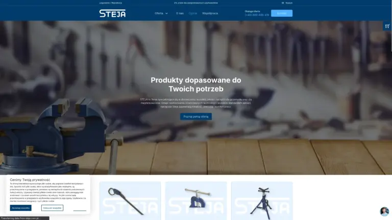 Pasek z realizacjami stron internetowych zaprojektowanych przez Ameti.